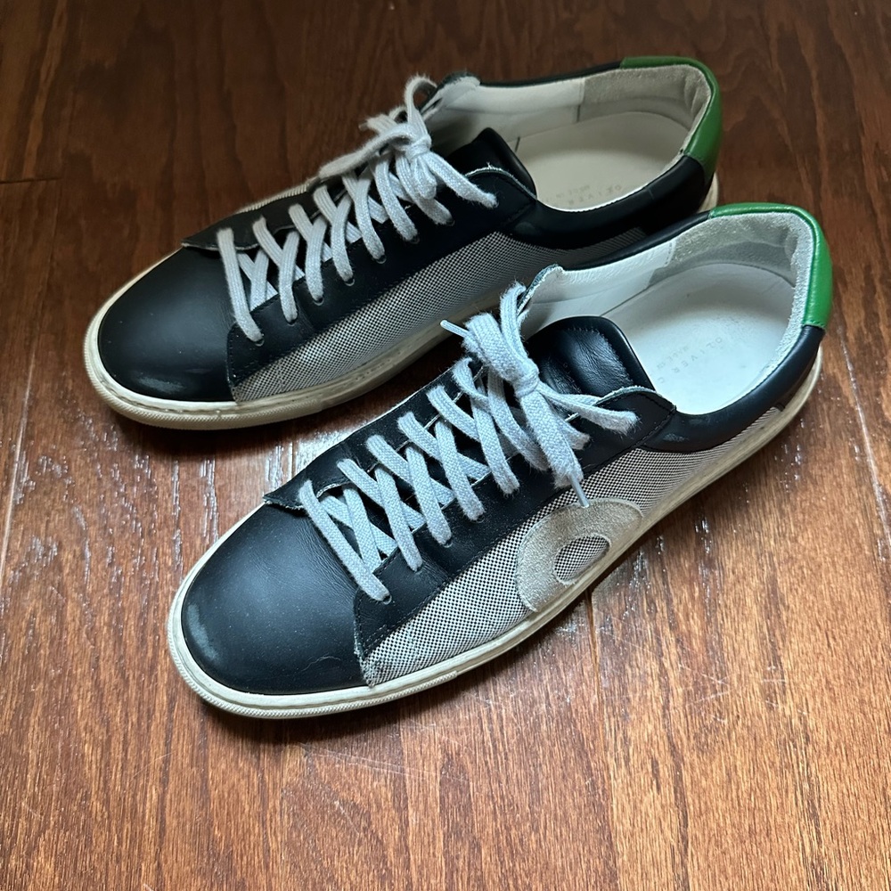 Oliver Cabell Black and Green Sneakers Minimalist Design